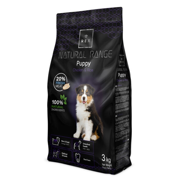 Rex Natural Range Puppy - Chicken & Rice csirkés-rizses kölyöktáp kutyaeledel - imagine 2