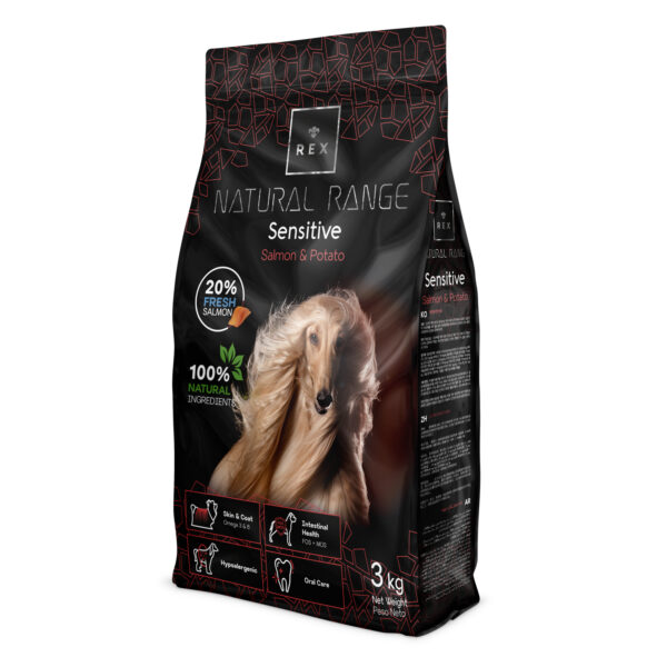 Rex Natural Range Sensitive - Salmon & Potato lazacos burgonyás hipoallergén szárazeledel - imagine 2