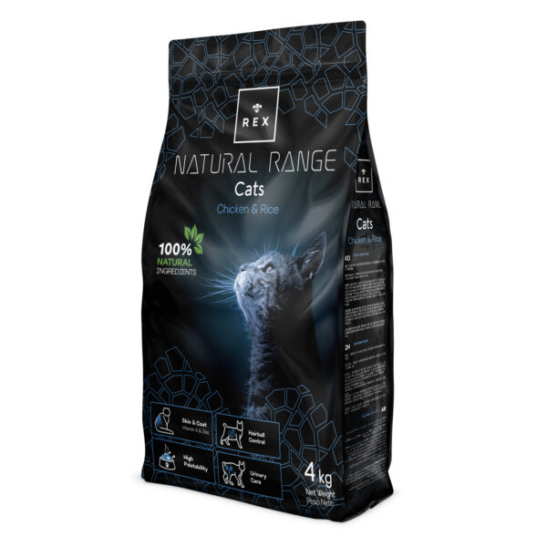 Rex Natural Range Adult Cat - Chicken & Rice csirkés rizses gazdaságos macskaeledel - imagine 2