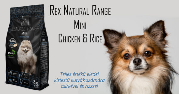 Rex Natural Range Mini - Chicken & Rice csirkés rizses kutyaeledel kistestű kutyák számára 3 kg - imagine 2